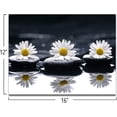 thumbnail image 2 of HFDF Black and White Canvas Wall Art Yellow Daisy Pictures Flower and Stone Paintings for Bathroom Living Room Bedroom Office Decoration Still Life Modern Zen Home Decor 20x16inch Framed, 2 of 6