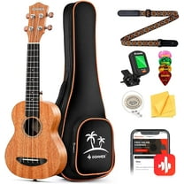 Donner DUT-1 Tenor Ukulele Mahogany Professional 26" Starter Bundle Kit with Free Online Lesson Gig Bag, Strap, Nylon, String, Tuner, Picks, Cloth