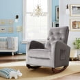 thumbnail image 2 of Glavbiku Modern Baby Room High Back Rocking Nursery Chair,Comfortable Rocker Armchair,Gray, 2 of 7