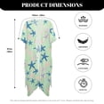 thumbnail image 6 of Xoenoiee Green Starfish Pattern Womens Swimsuit Coverups Half Sleeve Kimono Cardigan Bathing Suit Cover Up Bikini Swimwear Open Front Cover Ups Beach Outfits, 6 of 7