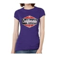 thumbnail image 1 of T-Shirt à Manches Courtes pour Femmes California Sun Surf Fun - Violet - Moyen, 1 of 1
