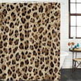 thumbnail image 2 of Leopard Prints Bathroom Shower Curtains with 12 Hooks Polyester Waterproof Shower Curtain for Stalls and Bathtubs Modern Geometric Animals Textured Decorative Bathroom Privacy Curtain 48x72 Inches, 2 of 8