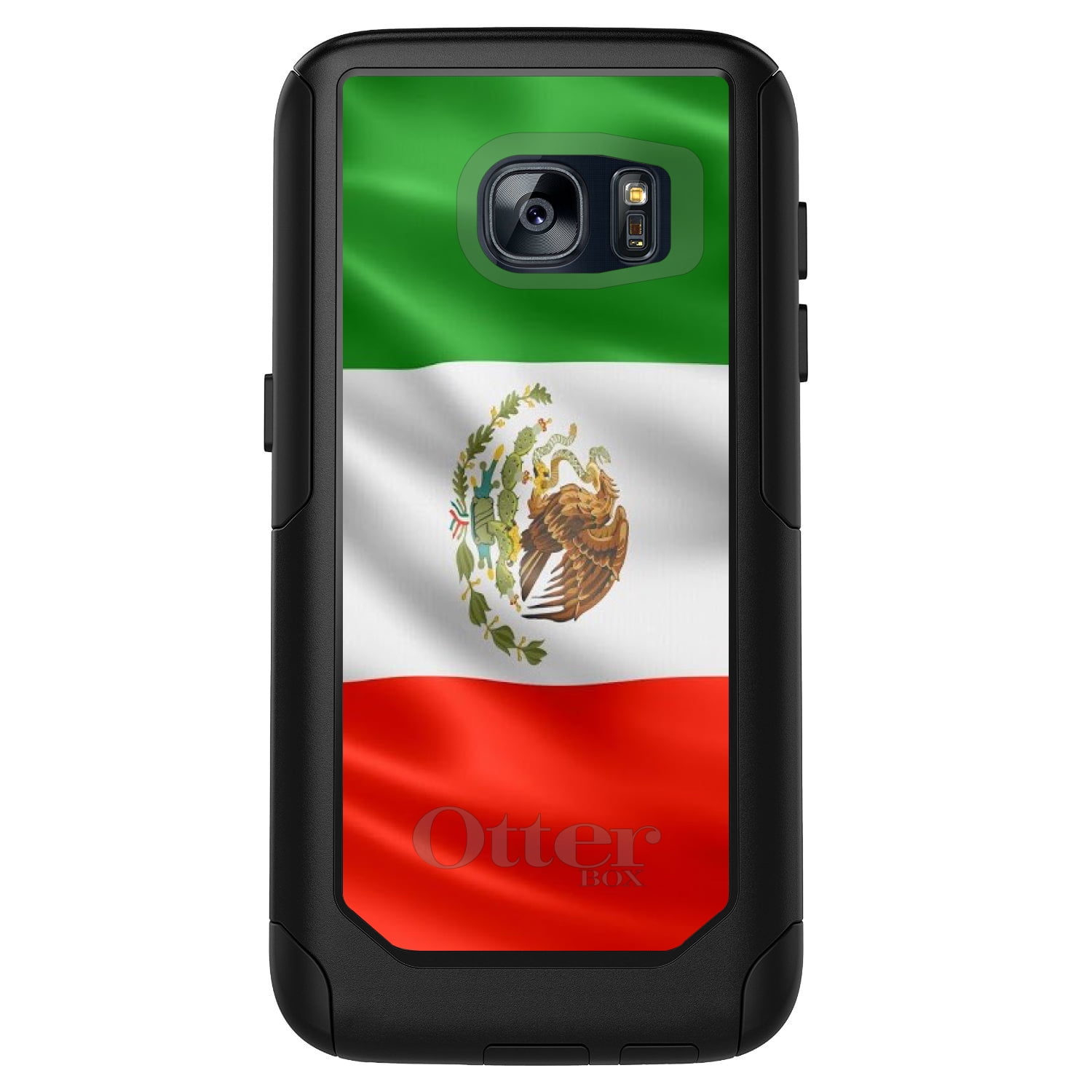 DistinctInk Custom Black OtterBox Commuter Series Case for Samsung Galaxy S7 Red...