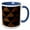 Blue/White, variant on 3drose, Orange and Image of Rust Triangle Shapes Geometric Pattern, 11oz Magic Transforming Mug