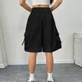 thumbnail image 7 of 2025 Cargo Shorts Women Bermuda Shorts Summer Quick Dry High Waisted Long Shorts Drawstring Knee Length Plus Size Ladies Petite Hiking Shorts with Pockets 8 Inch Inseam, 7 of 7