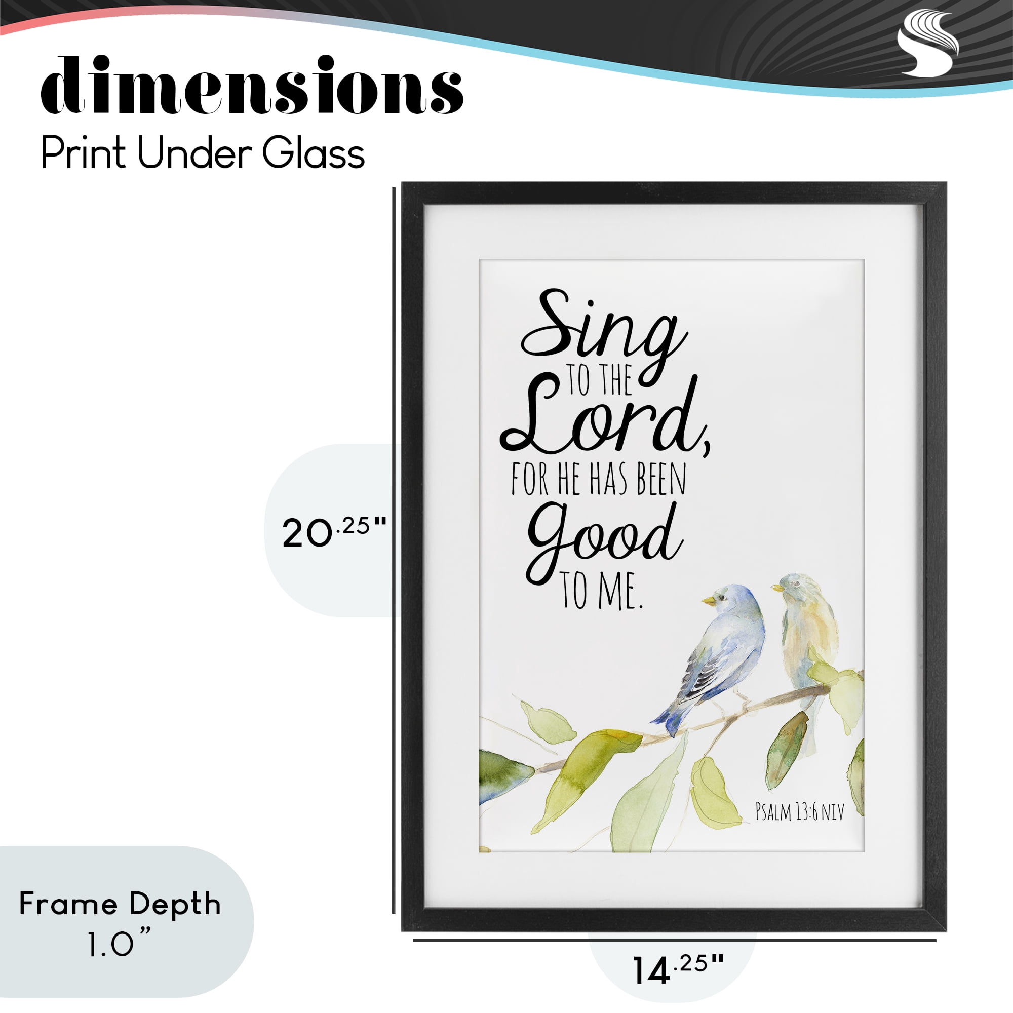Stupell Industries Sing To The Lord Black Framed Print Under Glass, design by Lanie Loreth