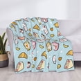 thumbnail image 3 of Zufioo Rabbit Burger Coffee Print Horizontal Flannel Blanket, Anti-wrinkle, Anti-shrinkage, Anti-allergic Plush Blanket, Household Items Suitable for Bedroom-50"x40", 3 of 6
