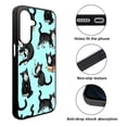 thumbnail image 2 of WIRESTER Shockproof Soft Rubber Cover Case for Samsung Galaxy A17 5G 6.7" 2025, Black White Tuxedo Cat Playful Postures On Teal, 2 of 5