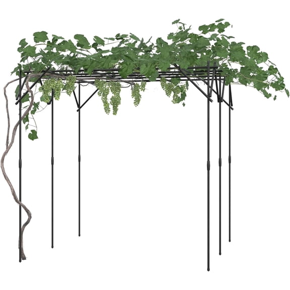 Garvee Flat Top Trellises for Climbing Plants 6.63 ft x 6.63 ft, Powder-coated Finish, Black