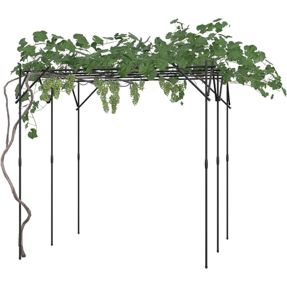 Garvee Flat Top Trellises for Climbing Plants 6.63 ft x 6.63 ft, Powder-coated Finish, Black