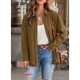 thumbnail image 4 of Asyoly Womens Corduroy Button Down Shirts Jacket Boyfriend Long Sleeve Solid Color Shacket Jacket Oversized Coats Casual Loose Tops with Pocket, 4 of 7