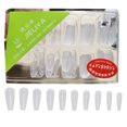 thumbnail image 2 of dianhelloya Nail Art Supplies 96Pcs/Box Seamless Nail Tips Ladder Shape Ultra Thin Water Drop Fold Transparent Frosted Tip for Manicure, 2 of 8