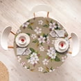 thumbnail image 4 of Ambesonne Cherry Blossom Fitted Round Tablecloth, Japanese Flowers Art, 36"- 40" Diameter, Forest Green Camel Rose, 4 of 5