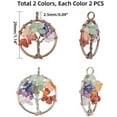 thumbnail image 2 of 4pcs Tree of Life Pendant Charms Chakra Crystals Tree Life Charms Gemstone Chakra Crystal Stone Pendant Good Luck Yoga Charms, 2 of 10