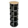 thumbnail image 5 of 4-Tier Marble Round Rotating Display Bookshelf - Floor Standing Bedroom Bookcase, Home Office Black Organizer Storage Shelf for Books,CD Shelf, 5 of 13