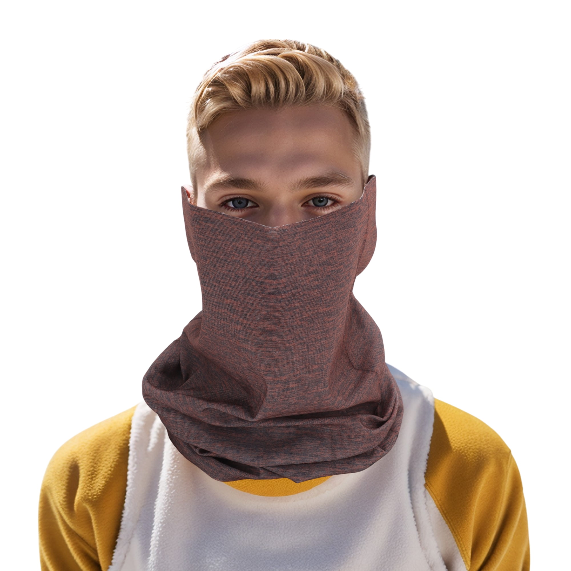 Unique Bargains Multi-function Face Scarf Mask 1 Pc Deep Brown