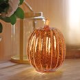 thumbnail image 4 of Sulaicai Glass Pumpkin with Lights, Lighted up Glass Pumpkins for Fall Halloween Thanksgiving Decorations Battery Operated, Gold, 5.5x7.6 inch, 4 of 7