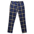 thumbnail image 7 of Men's Classic-FIT Fashion Casual Plaid Printing Button Zipper Trousers Full Length Pants Pantalones Para Hombre Dark Blue L, 7 of 7