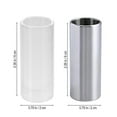 thumbnail image 2 of 2 Pcs 60MM Glass Slide and Stainless Steel Slide Medium Bottleneck Slide for Guitar Bass (Transparent And Silver), 2 of 2