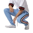 thumbnail image 5 of Ma Croix Mens Track Pants Tricolor Striped Skinny Fit Stretch Elastic Slim Trouser, 5 of 6