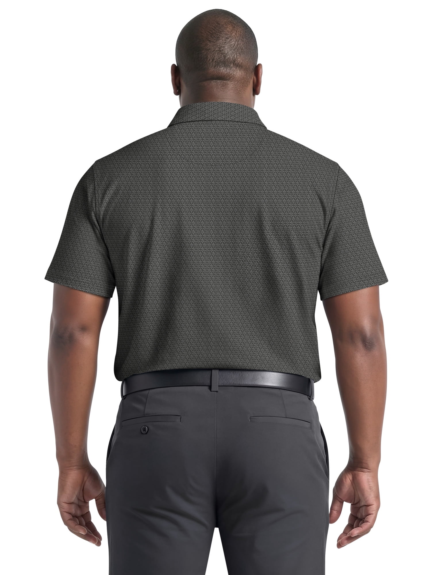Ben Hogan Performance Men's & Big Men's Flower Geo Print Short Sleeve Golf Polo Shirt, Sizes S-4XLT