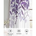 thumbnail image 6 of Purple Leaves Sheer Curtains 63 Inch Length 2 Panels Set for Living Room/Bedroom, Summer Botanical Kitchen Curtains with Grommet Semi-Sheer Curtains Drapes Voile Window Treatments 42"x63"x2, 6 of 7