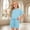 Blue#F, variant on Girls Casual Outfit Sets Loose Fit O-Neck Drop Shoulder Short Sleeve Tops With Shorts Solid Color Two Piece Playwear Boho Clothes Sets