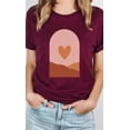 thumbnail image 6 of Boho Heart Sunrise Valentine Graphic Tee T-Shirt, 6 of 10
