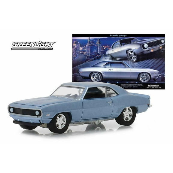 1969 Chevy Camaro, Steel Blue - Greenlight 29976/48 - 1/64 scale Diecast Model Toy Car