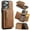 Brown, variant on 2 in 1 Detachable Back Cover Compatible with iPhone 16e, Wallet Case with Zipper Card Holder RFID BLOCKING Premium PU Leather Pocket Phone Cases for iPhone 16e, Coffee
