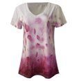 thumbnail image 3 of DPTALR T-Shirt à Col en V Imprimé pour Femmes Manches Courtes Tee Décontracté Blouse, 3 of 5
