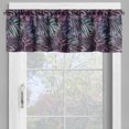 thumbnail image 4 of Ambesonne Floral Valance & Curtain, Tropical Forest Leaves Retro, 55"x24", Quartz Turquoise and Black, 4 of 7
