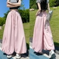 thumbnail image 7 of Qulqfy Womens Lantern Pants Harem Pink Wide Leg High Waist Pants Fall Women's Casual Trousers M, 7 of 7