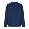 thumbnail image 5 of Rciityk Dark Blue Women's Casual Loose Sweatshirts Crew Neck Long Sleeves Pullover Top Fall Letter Printed Comfy Blouse - Fall Savings Clearance, 5 of 5