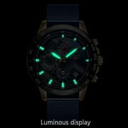 Lige Lige 2019 Popular Mens Mesh Strap Watch Multi-Functional Chronographe Waterproof Watch