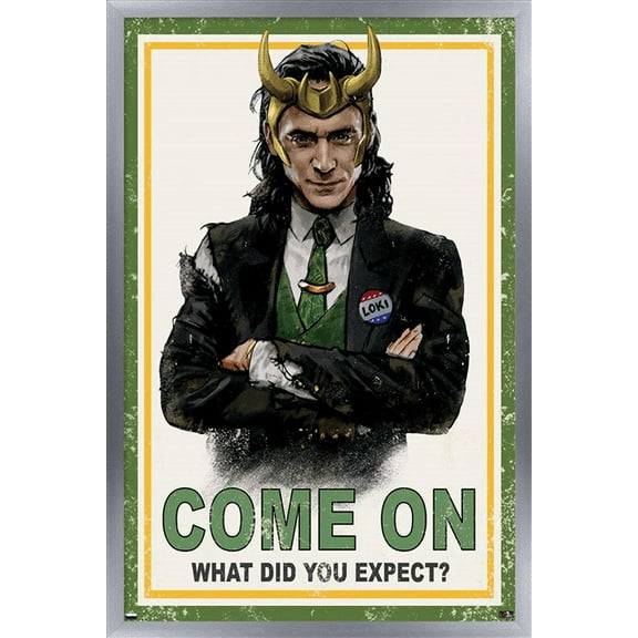 Marvel Loki - What Did You Expect? Wall Poster, 14.725" x 22.375", Framed