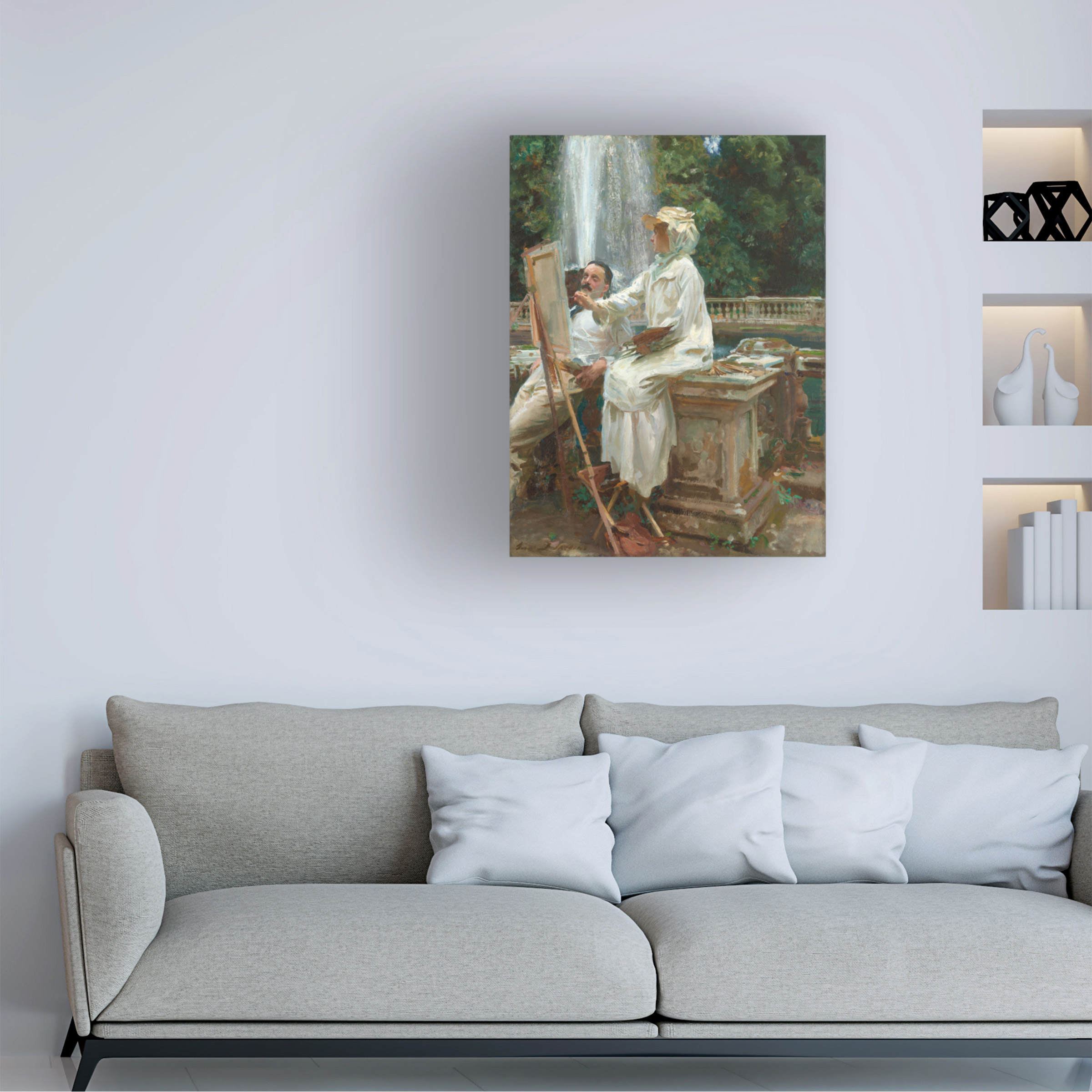 John Singer Sargent 'The Fountain In Villa Torlonia Italy' Canvas Art