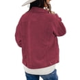 thumbnail image 2 of Gomelly Women Coat Corduroy Jacket Casual Outwear Ladies Open Front Holiday Jackets Cardigan Claret XL, 2 of 3