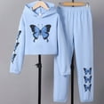 thumbnail image 5 of WOYY Big Girls Outfits Butterfly Print Long Sleeve Hoodie Sweatpants Suit, Sizes 10-11, 5 of 6