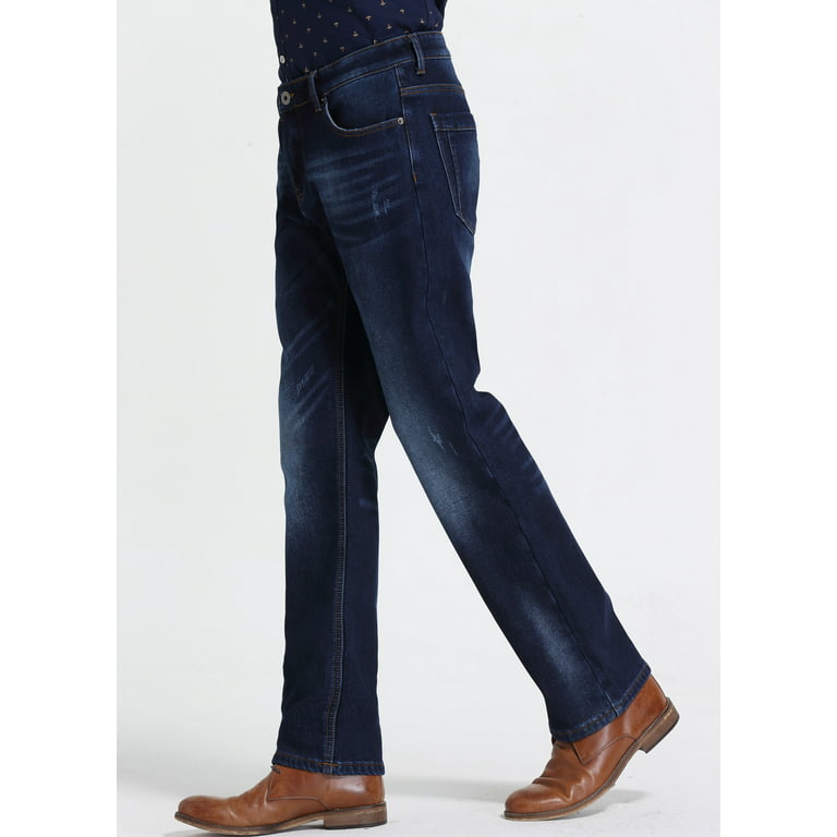 SSLR Men's Regular Fit Straight Leg Thermal Fleece Lined Jeans Pants Warm  Denim