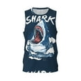 thumbnail image 2 of Easygdp Shark Men's Mesh Basketball Jersey Quick Drying Sleeveless Shirts Fitted Muscle Tank Tops Sport Round Neck T-Shirt - Large, 2 of 9