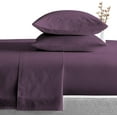 thumbnail image 3 of Full Size 100% Egyptian Cotton Bed Sheets Luxury 800 Thread Count 4Pcs Sheet Set - Plum Solid Sateen Weave for Soft & Silky Feel Long Staple Cotton 26" Inch Deep Pocket, 3 of 7