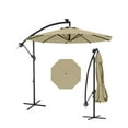 thumbnail image 1 of Parasol Déporté avec Base Incluse, Ombrage de 10 Pi pour 2 à 6 Personnes, Conception Extérieure Décalée avec Rotation à 360 Degrés et Inclinaison Infinie, Auvent Durable et Résistant à la Décoloration pour Terrasse, Piscine, Jardin, Cour Arrière, Beige, 1 of 8