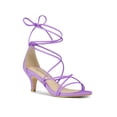 thumbnail image 1 of BLISSFUL STEP Sandales à Lacets à Brides à Talon Kitten pour Femmes pour la Rentrée Violet 7,5, 1 of 7
