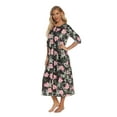 thumbnail image 2 of Eternatastic Womens Zipper Robe Half Sleeves Loungewear Dress Full Length Sleepwear Pockets Housecoat Nightgown Long Bathrobe, 2 of 7