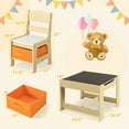 thumbnail image 3 of Gymax Children Kids Table Chairs Set With Storage Boxes Blackboard Whiteboard Drawing, 3 of 10