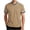 Khaki, variant on Avirosel Men's Casual Short Sleeve V Neck T-Shirt Printed Polyester Sport Top for Outdoor Daily Wear