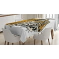 thumbnail image 1 of Ambesonne Tiger Tablecloth Rectangular Table Cover, Sketch Bengal Carnivore, 60"x84", Pale Brown Black, 1 of 3