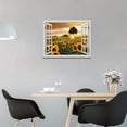thumbnail image 3 of Sunflowers Wall Art Picture for Living Room Country Sunset Landscape Painting Window Frame Style Canvas Farmhouse Wall Decor Modern Scenery Artwork for Bedroom Bathroom Office Home Decoration 16"x12", 3 of 6