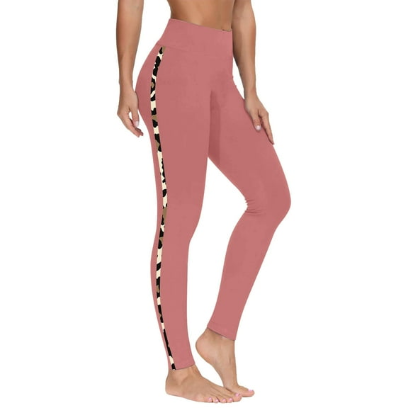 Hueook Fleece Lined Leggings Women Women's Christmas Printed Leggings Yoga Casual Pants Pink S